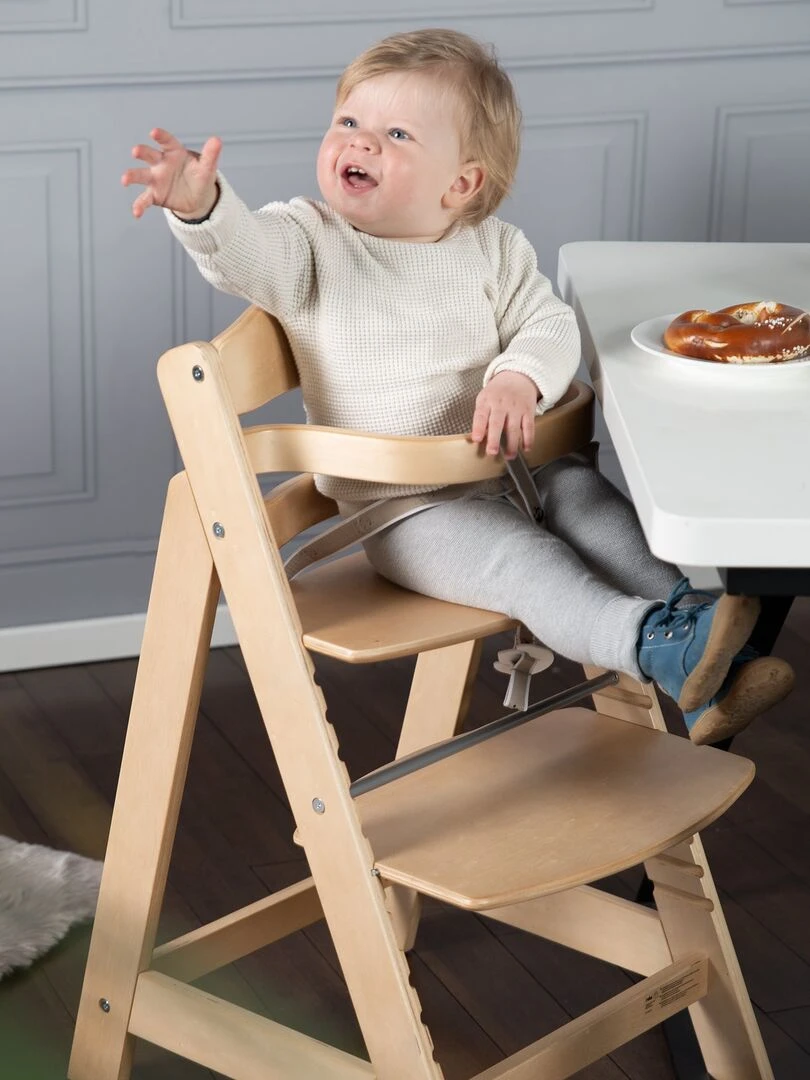 ROBA Chaise Haute Évolutive "Sit Up III"   En Bois Véritable   À Partir De 6 Mois   Beige
