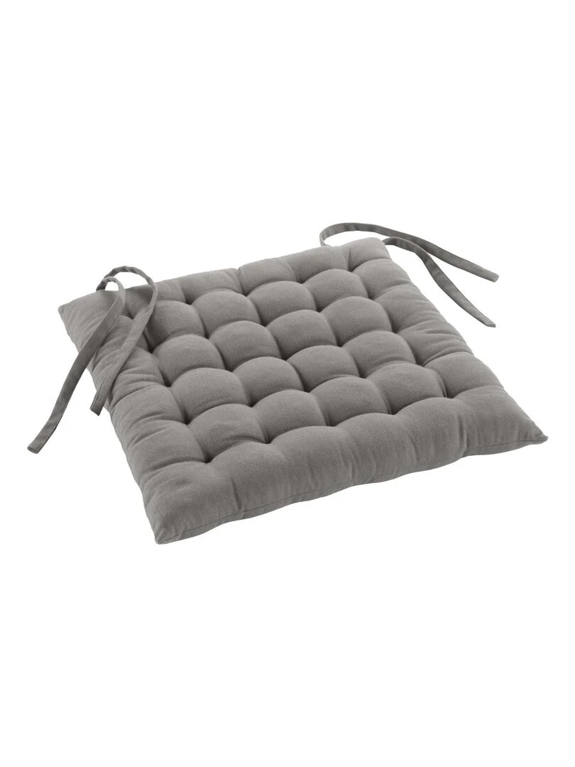 Assise matelassée en coton et polyester recyclé Gris
