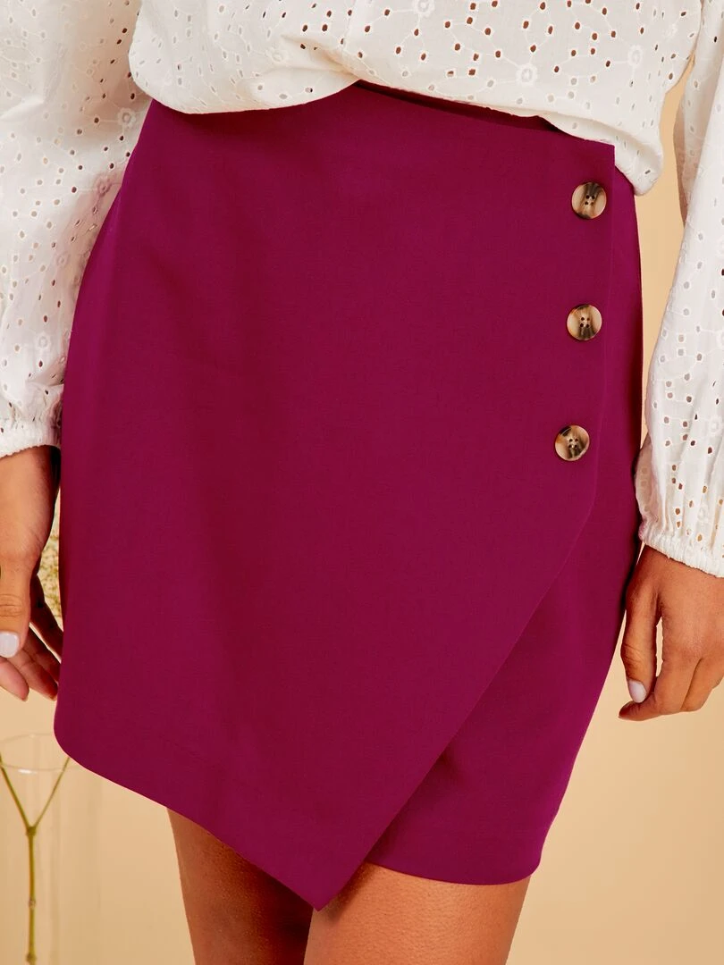Jupe courte boutonnée Violet