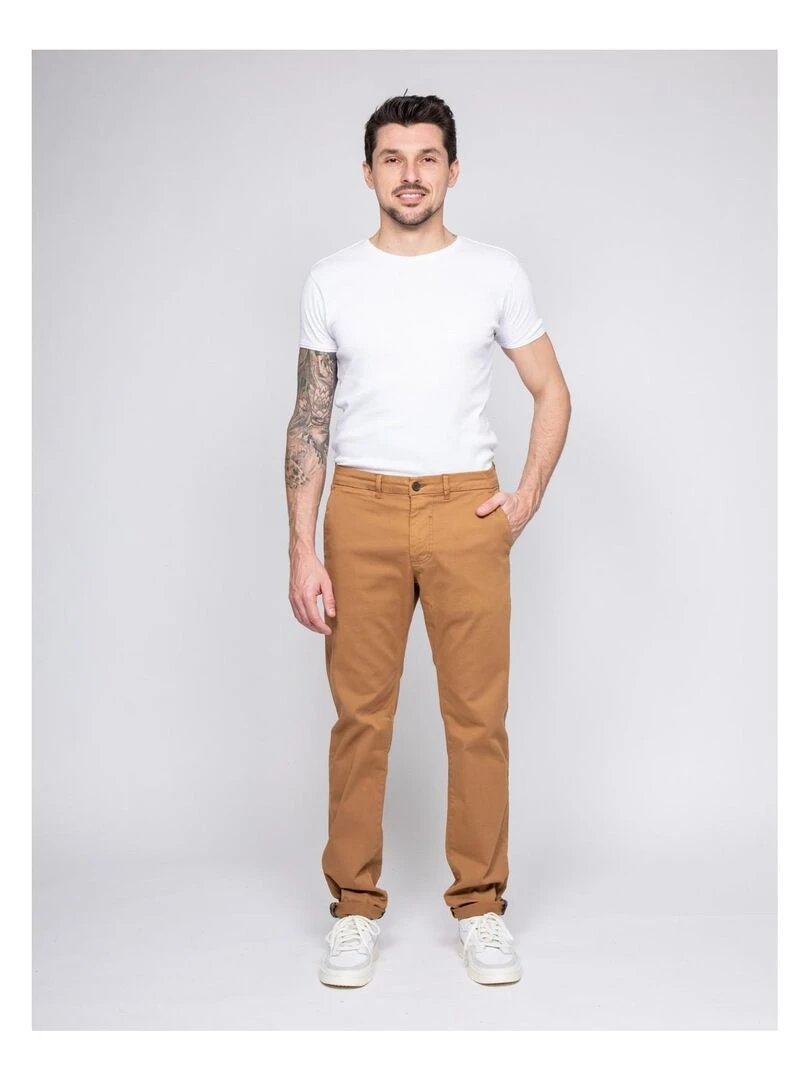 Pantalon chino coupe ajustée VAIRE Marron glacé