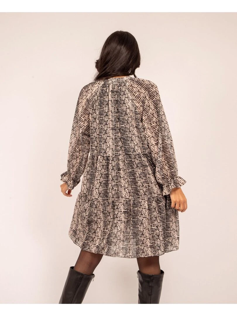 Robe courte motifs ITZEL   Noir