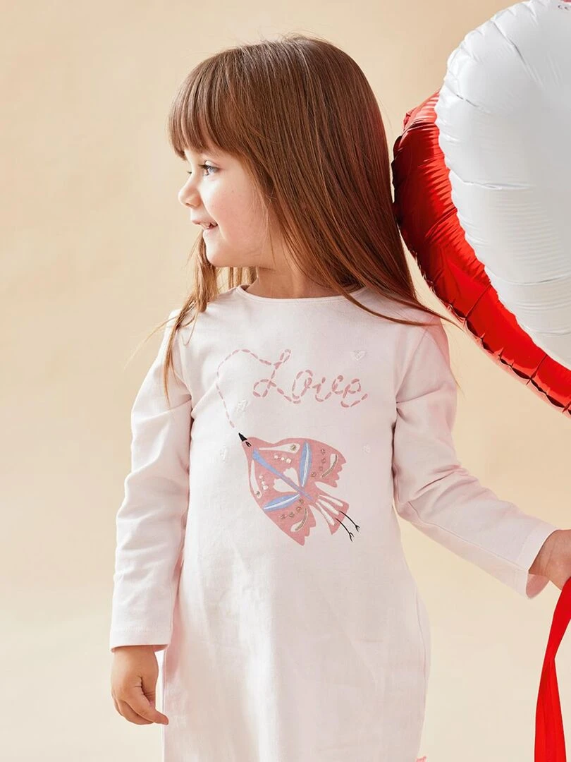 Robe de nuit oiseau en jersey clair Noukie's Rose