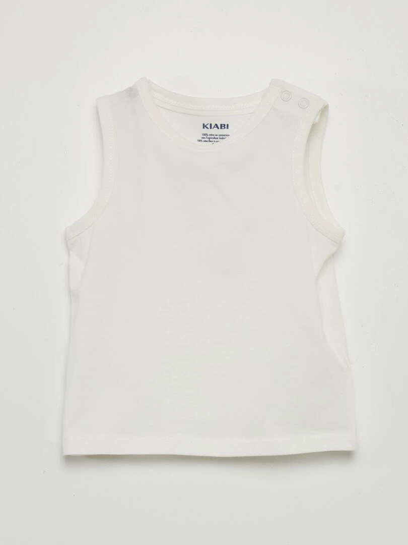 Lot de 4 débardeurs unis   orange/blanc/bleu/gris
