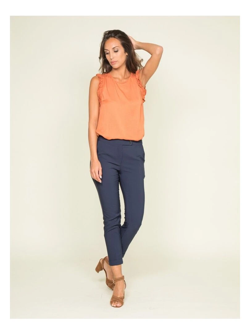 Pantalon cigarette ECLAIR   Bleu marine