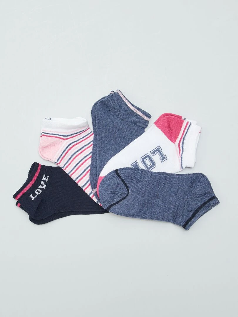 Lot de 3 paires de chaussettes unies et imprimées Gris