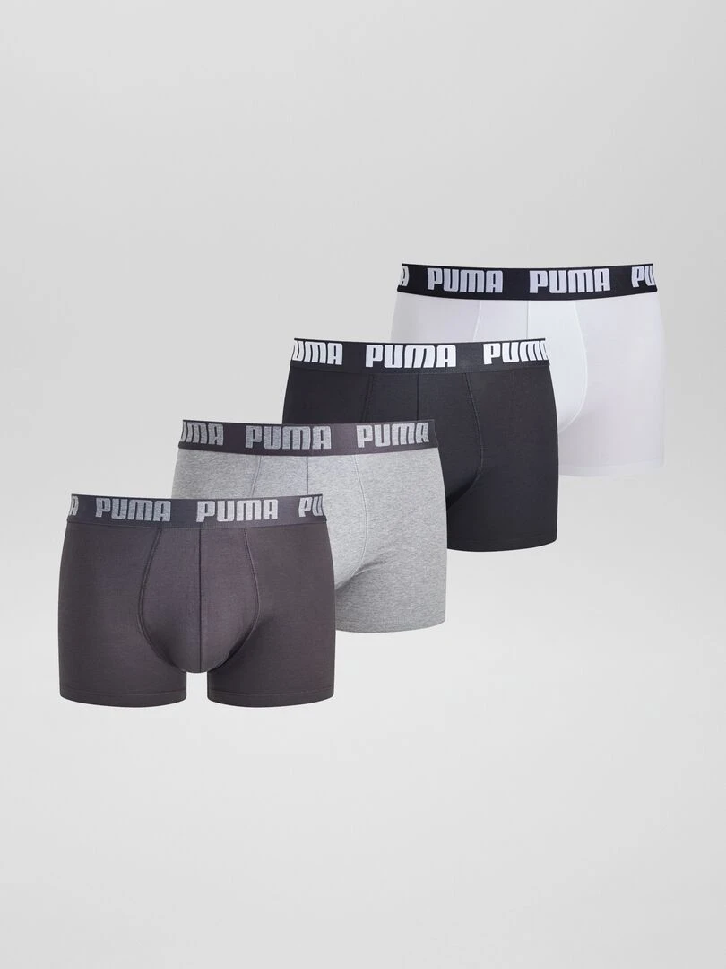 Boxers 'Puma' Lot de 4 Blanc/gris/noir