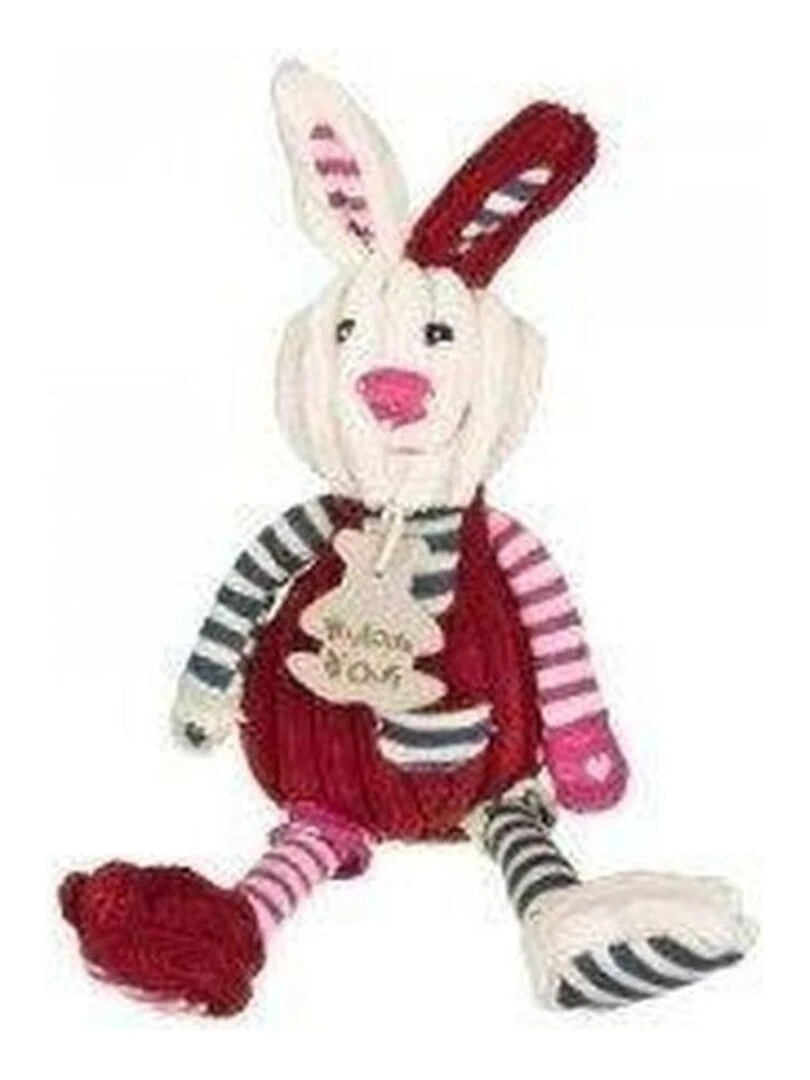 doudou Histoire d'ours Lapin Rouge 20cms HO2158 Les Coteles Pantin Rouge