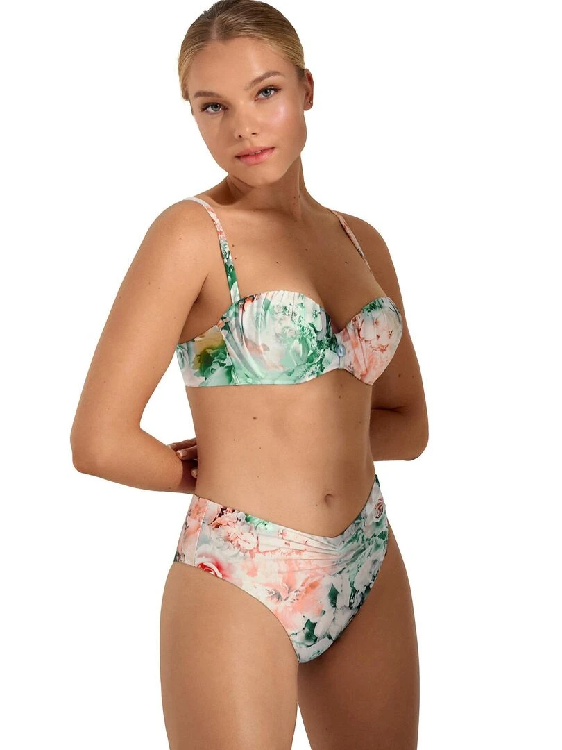 Bas maillot brésilien de bain échancré taille basse Japan   Vert