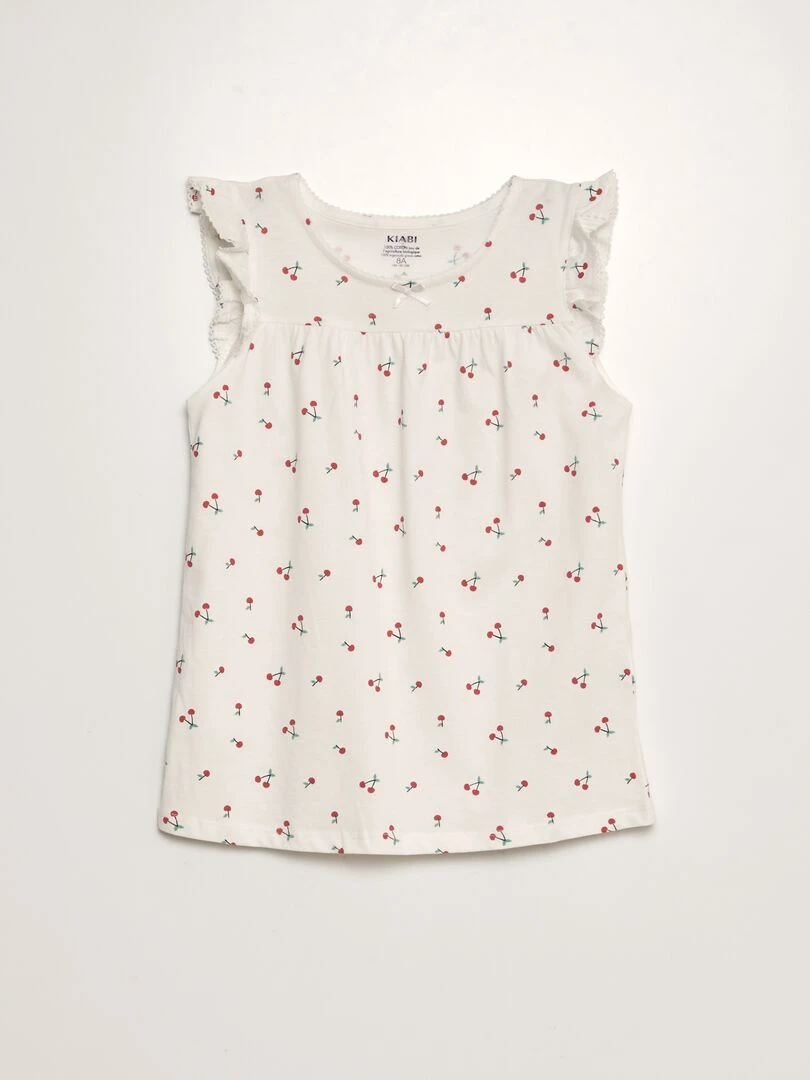 Pyjama court 2 pièces Blanc