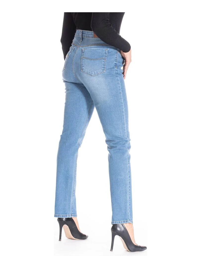 Jeans coupe droite denim stretch brossé ZOE 'Rica Lewis' Bleu