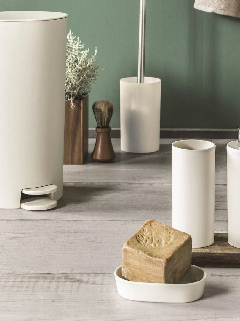 Poubelle à pédale 5L en plastique Gris taupe