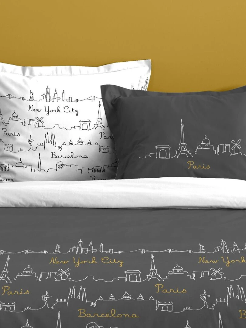 Parure de couette au style international   gris anthracite