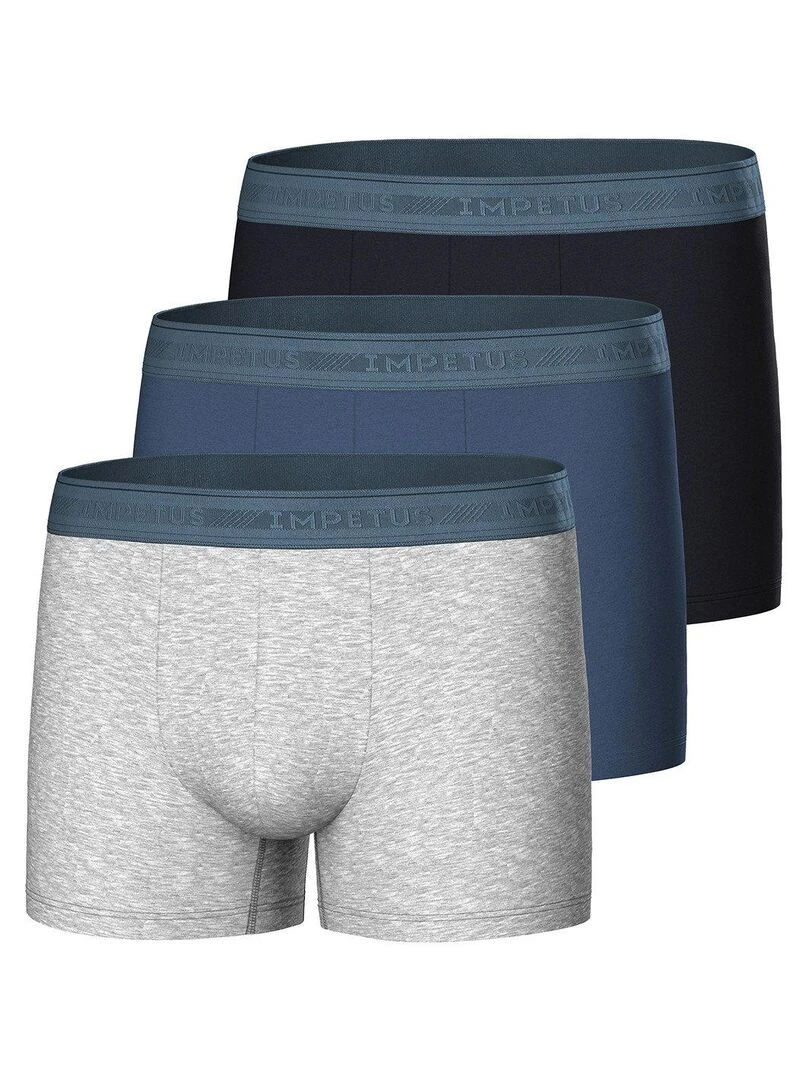 Pack de 3 boxers en coton bio Bleu