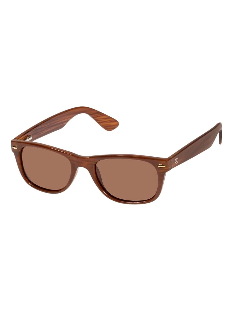Lunettes de soleil Mixte Rectangulaires Camel Marron caramel