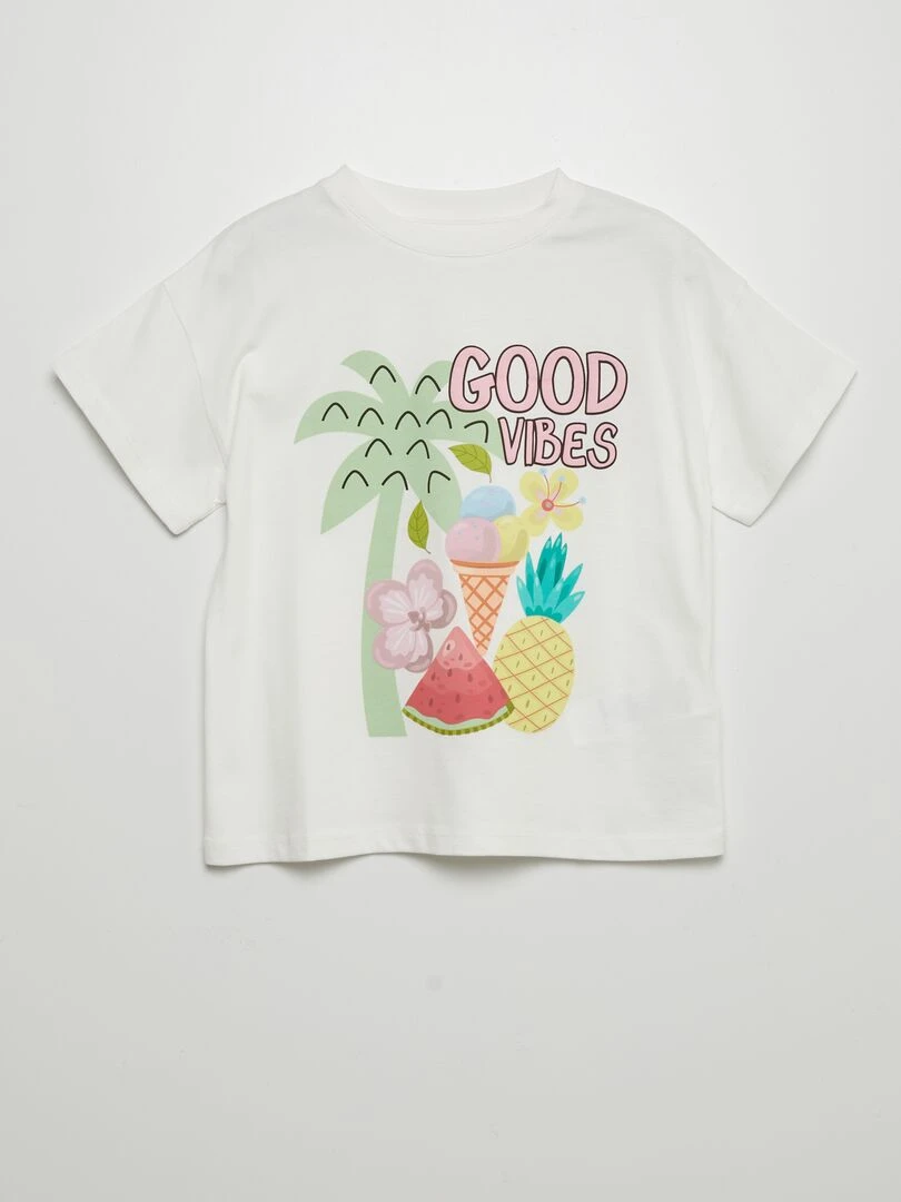 T shirt imprimé 'fruits' BLANC