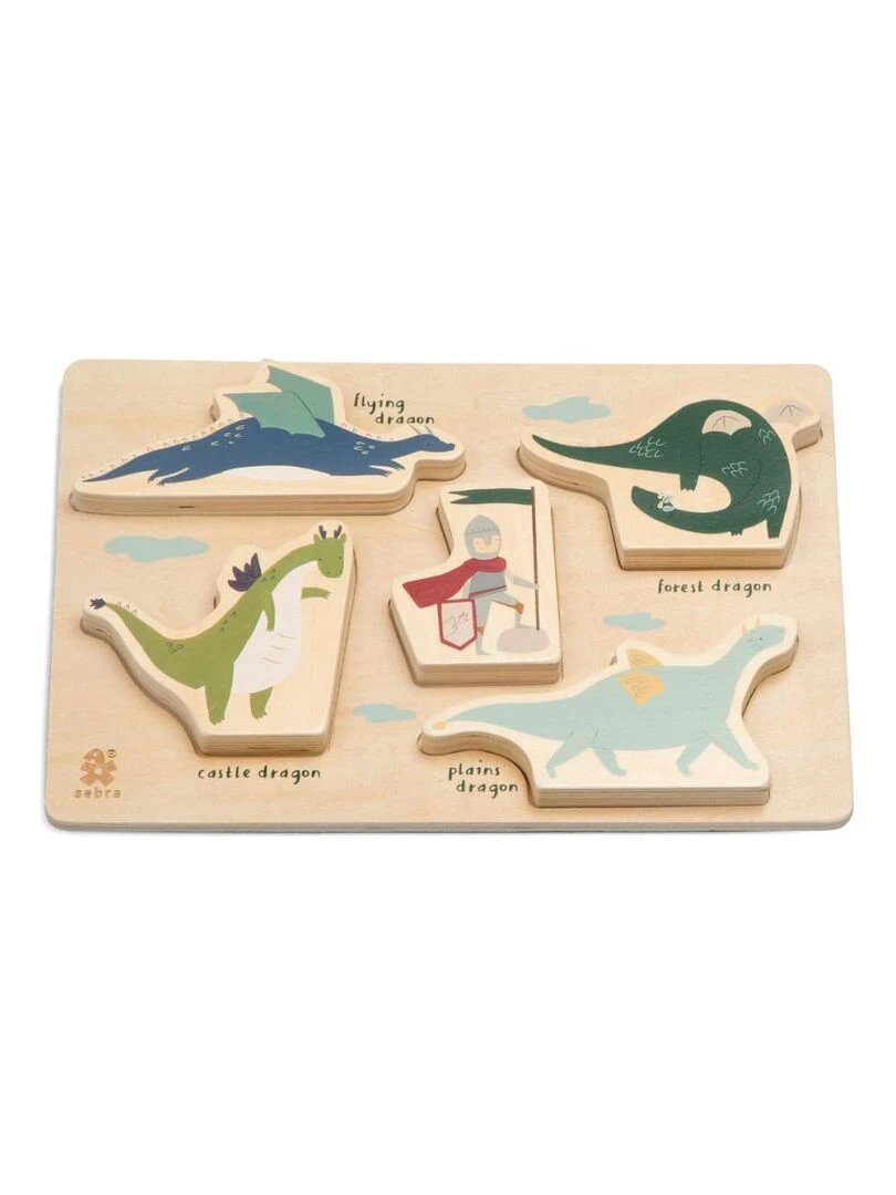 Grand puzzle en bois Dragon Tales Sebra Multicolore