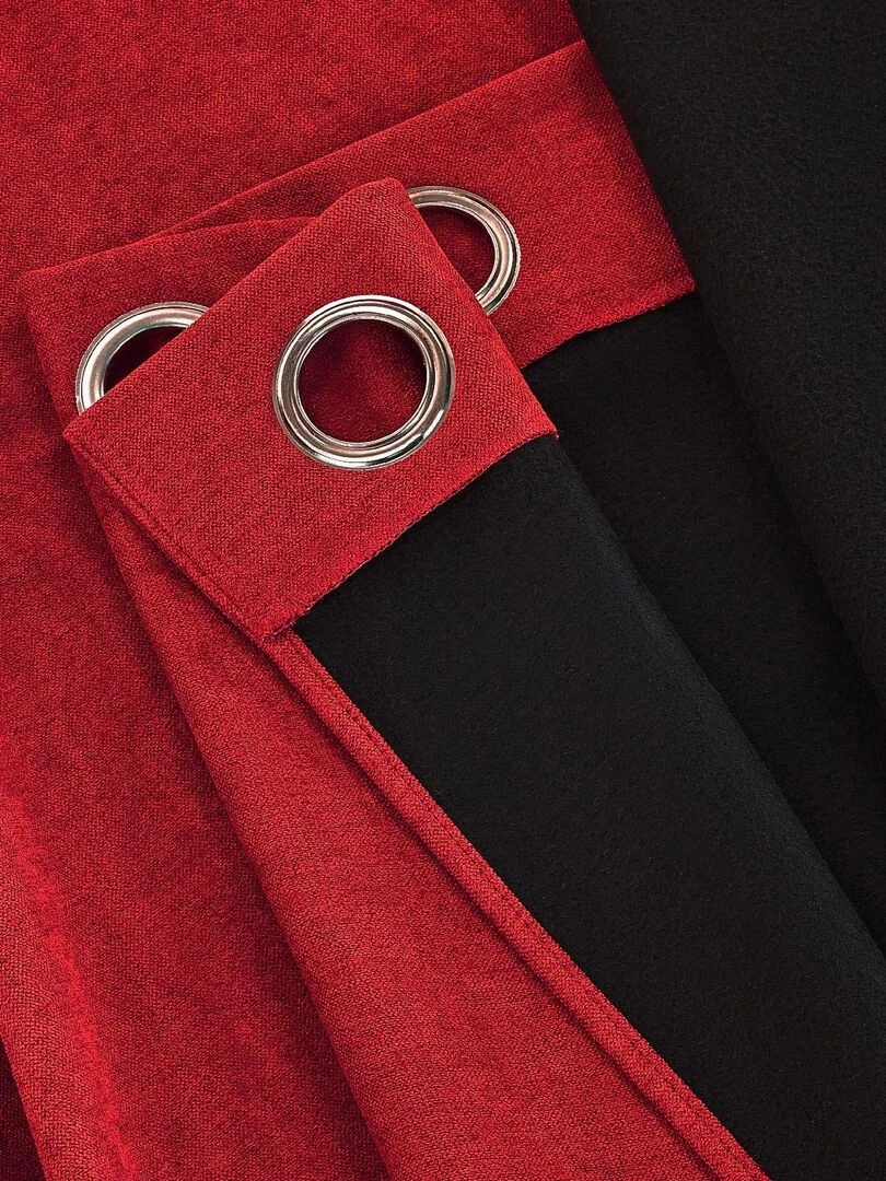 Rideau anti froid doublé polaire Rouge