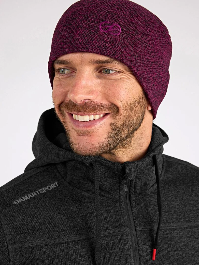 Bonnet maille polaire chaude mixte Thermolactyl DamartSport Violet prune