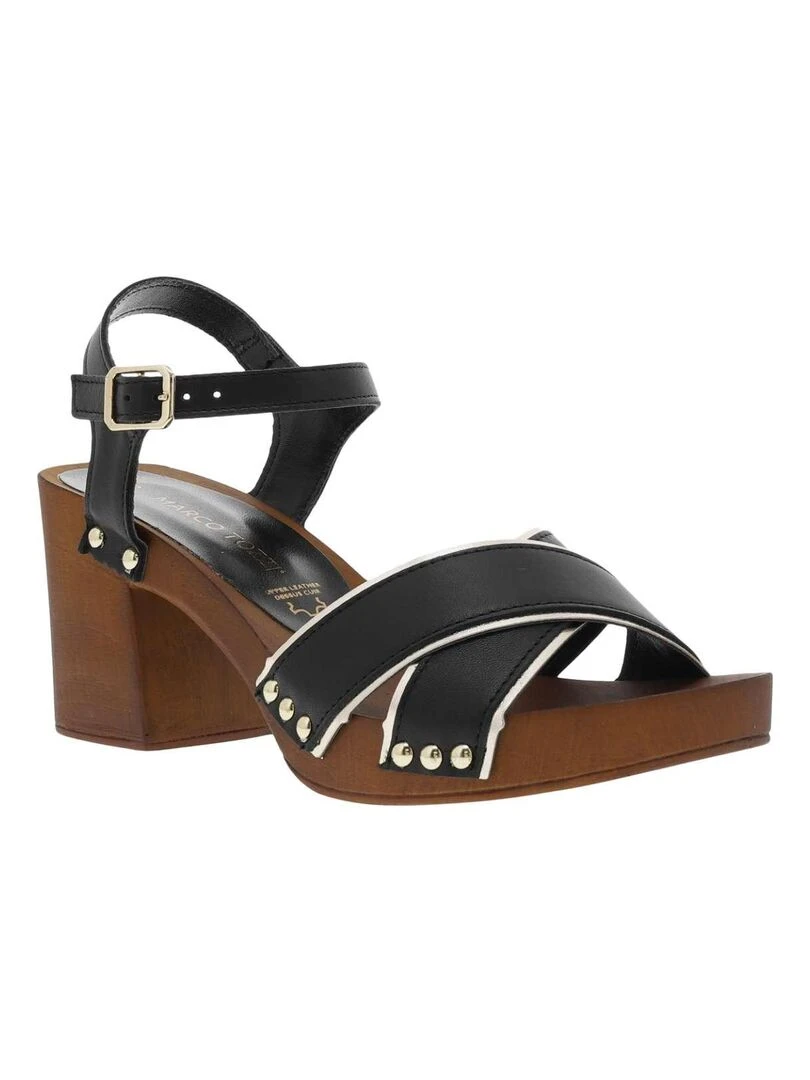 MARCO TOZZI   Nu pieds cuir talon bottier haut   Noir
