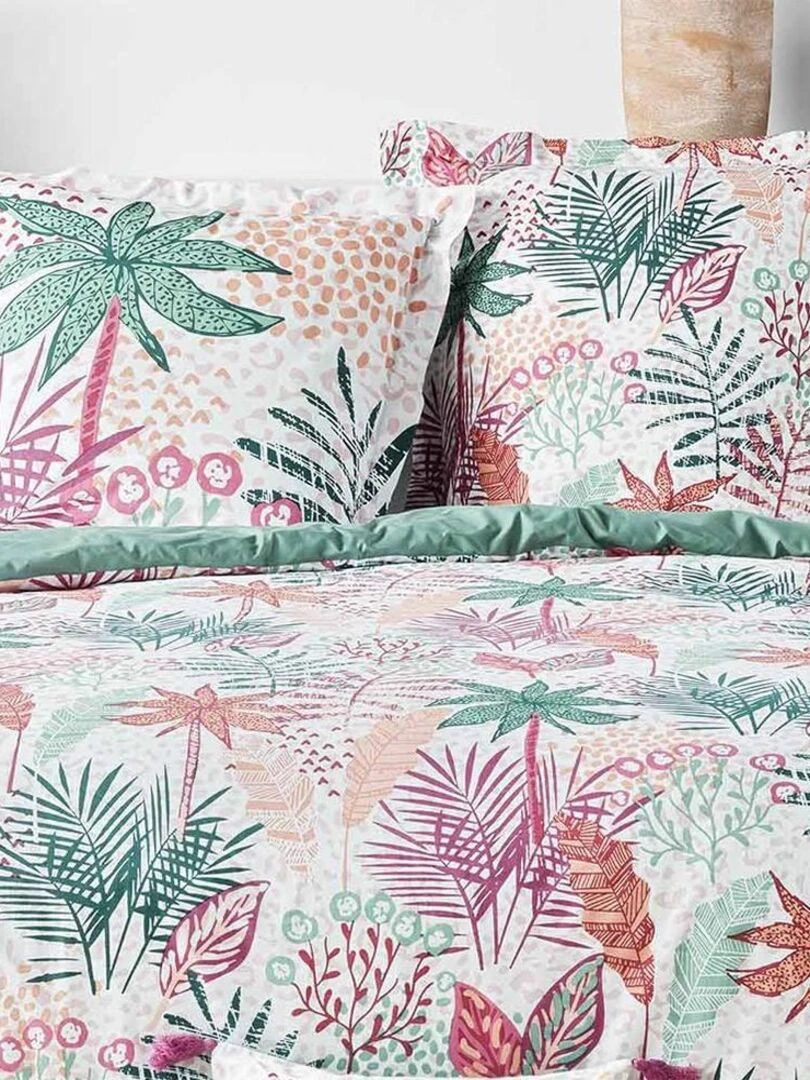 Housse de couette 260x240 + 2 taies Silveria coton 57 fils   Blanc