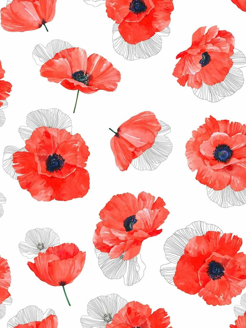 Nappe Toile cirée au mètre Coquelicot Rouge