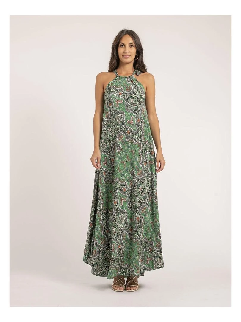 Robe longue motifs IMELDA Vert