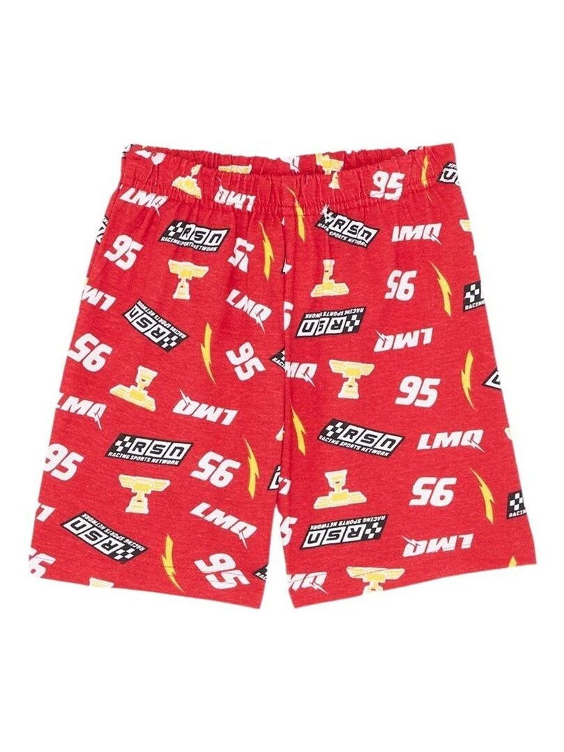 Disney   Ensemble ​​T shirt short garçon Imprimé Cars   Rouge