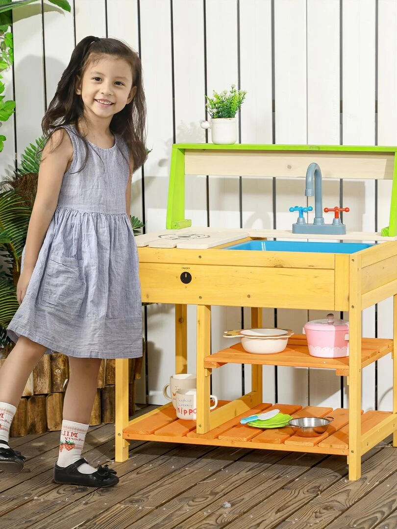 Jeu d'imitation cuisine extérieure enfant bois sapin pré huilé   N/A