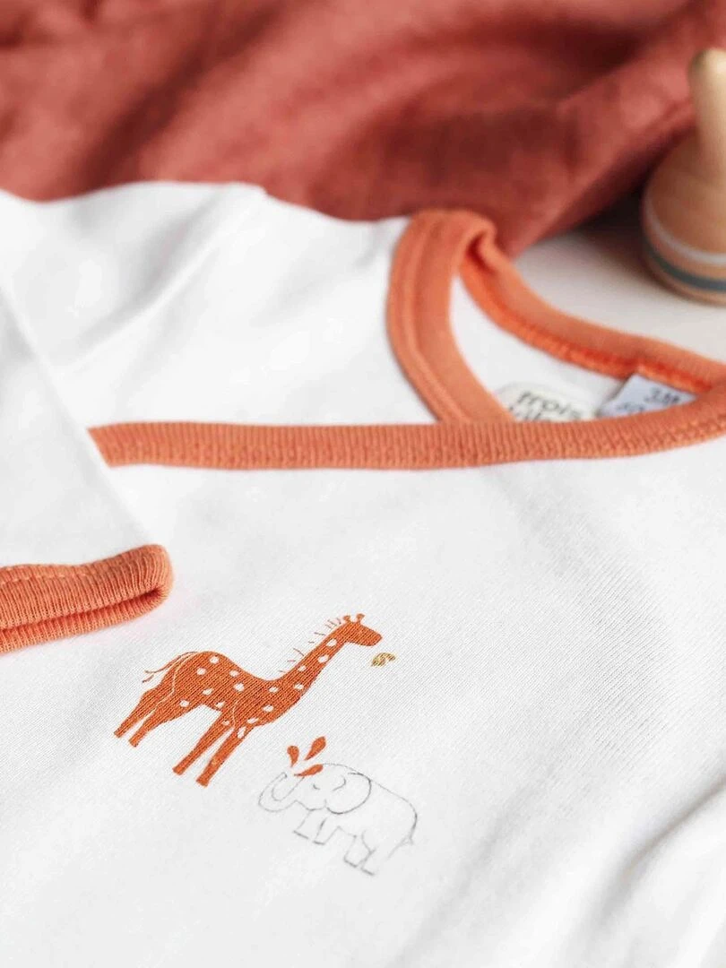 Lot de 2 bodies en coton Terre battue (1 mois)   Orange