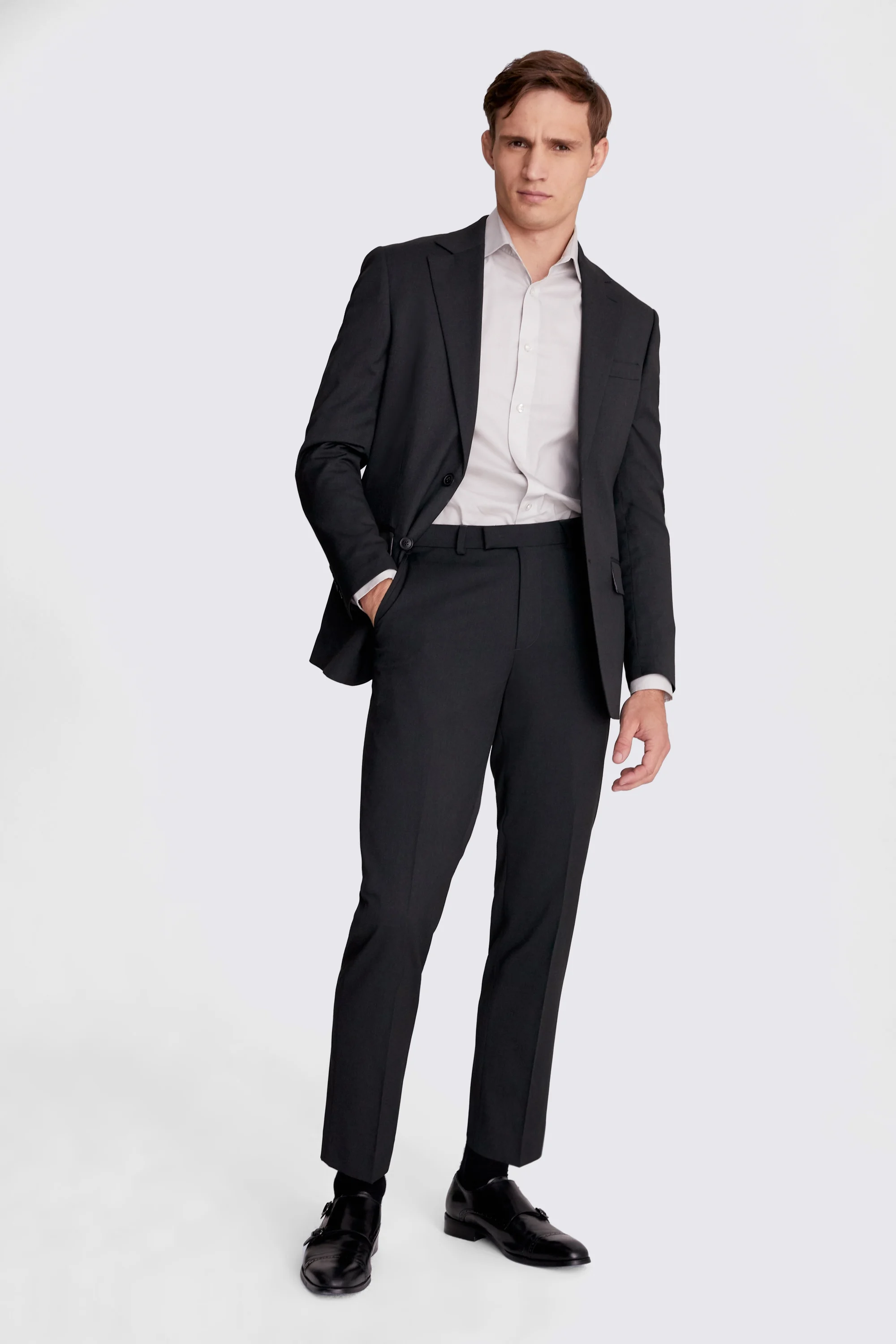 Italian Slim Fit Grey Check Jacket    Buy Online at Moss