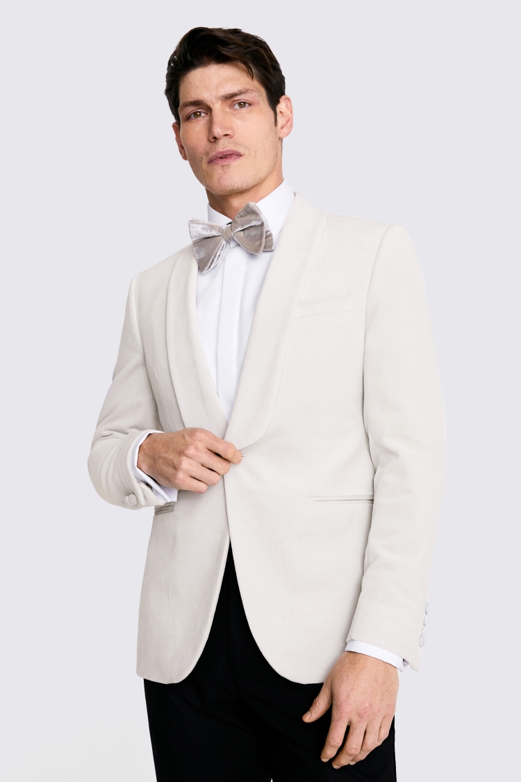 Slim Fit Light Grey Velvet Jacket Buy Online at Moss