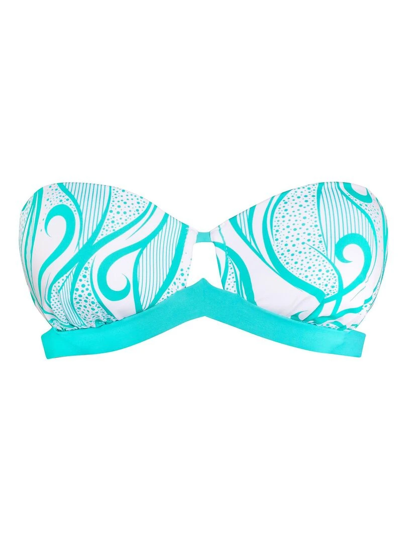 Haut maillot de bain bandeau préformé Elixir Bleu turquoise