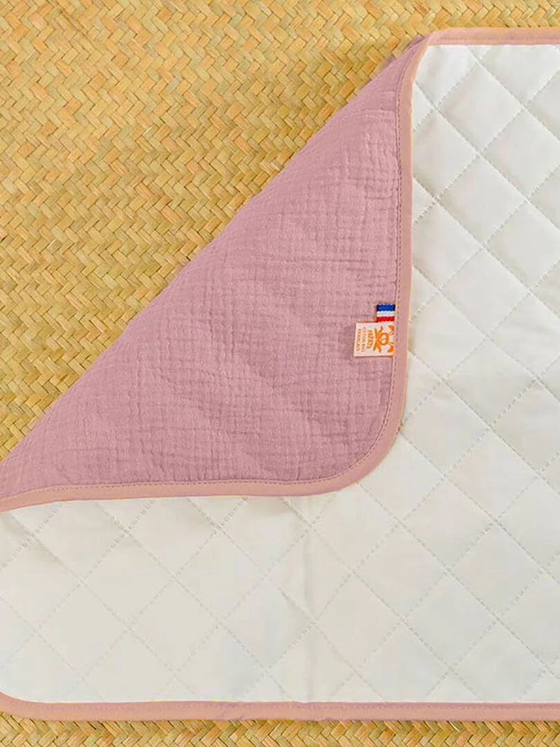 Tapis à Langer Nomade Lubiana en Coton Bio Rose   Rose