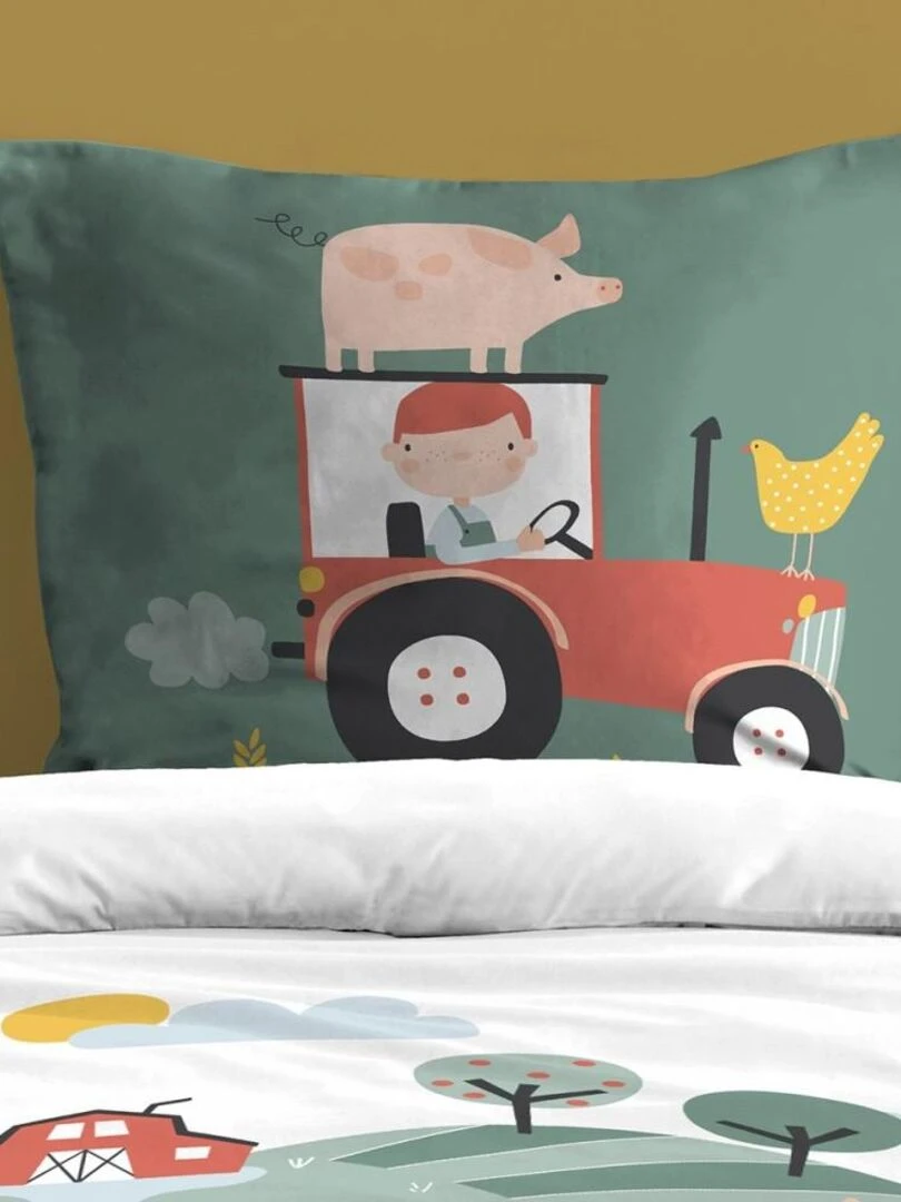 Housse de couette 140x200 Tom + 1 taie coton 57 fils   Blanc