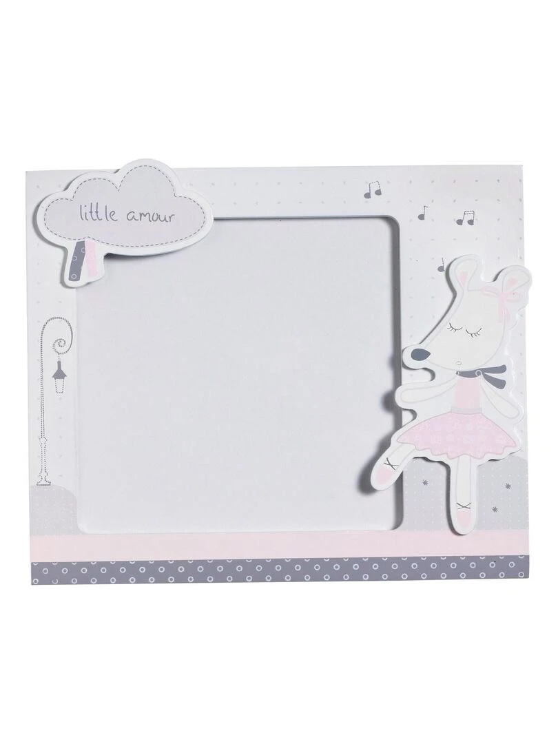 Set de 2 cadres photos enfant en bois en bois gris SAUTHON Gris