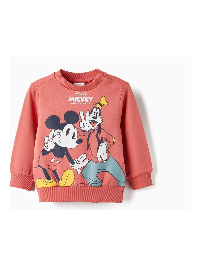Pull en coton pour bébé garçon 'Mickey & Dingo' MICKEY Orange corail
