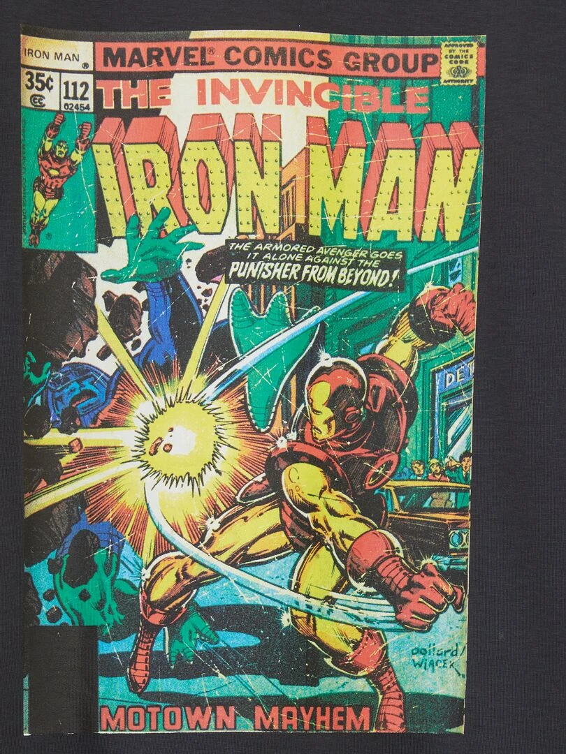 T shirt 'Marvel' 'Iron Man' à col rond   Gris