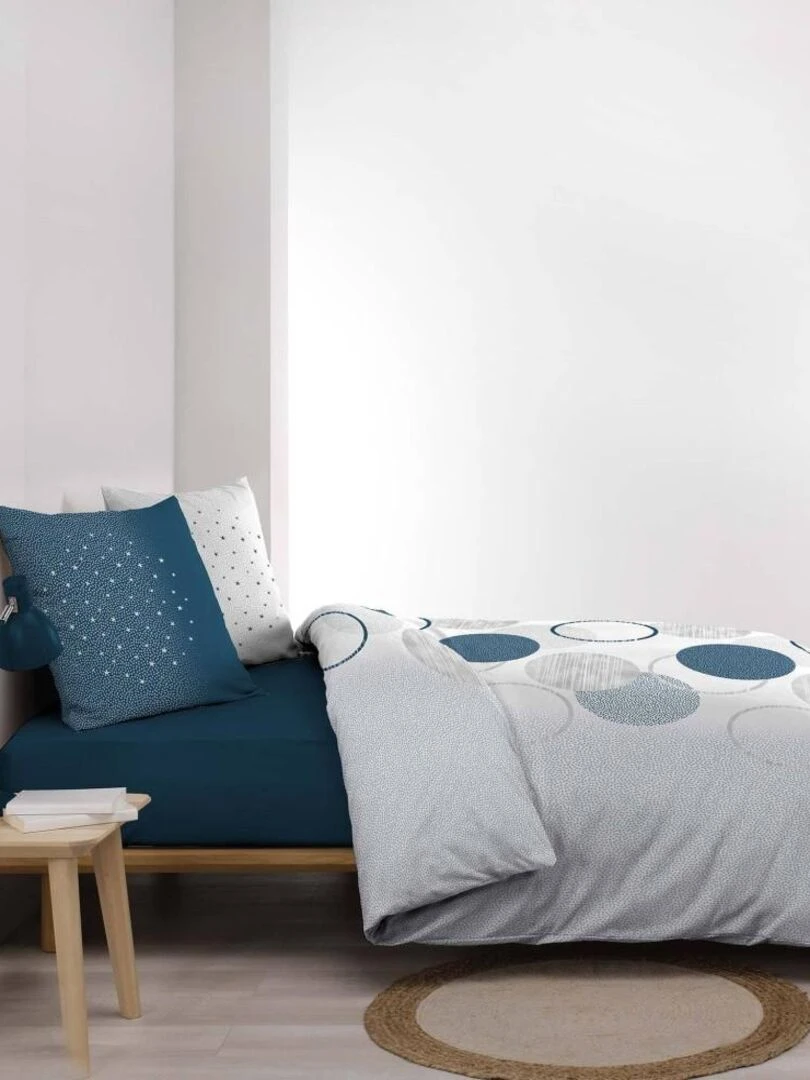 Housse de couette  + taie(s) Voie lactée coton 42 fils   Bleu