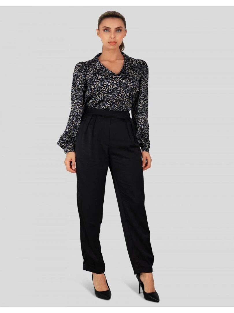 Pantalon droit habillé Kebello Noir Noir