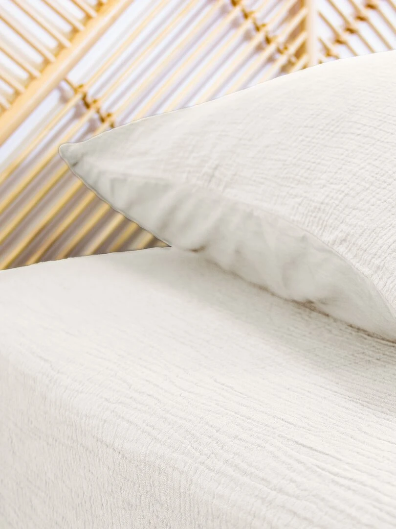Drap housse en gaze de coton blanc