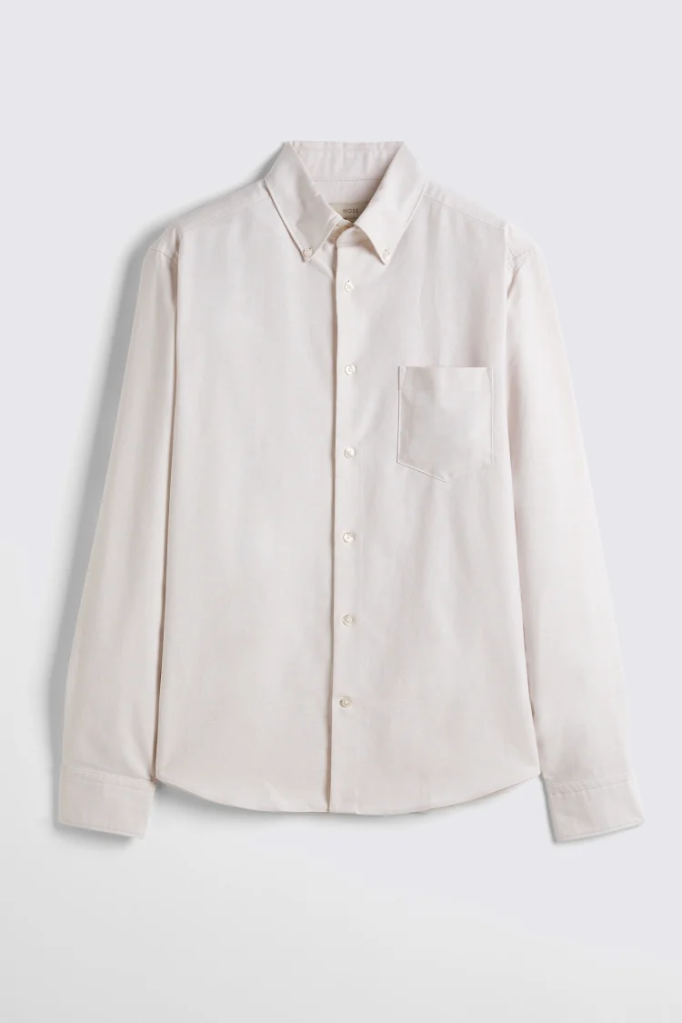 Ecru Washed Oxford Shirt   Buy Online at Moss