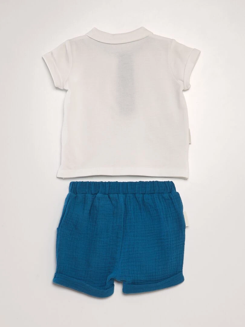 Ensemble polo + short   Blanc