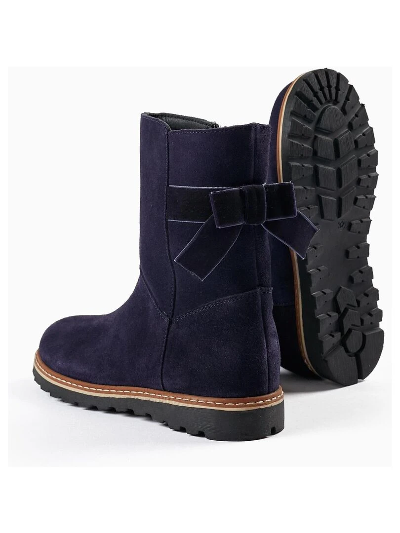 Bottes en daim avec lacets pour fille   LITERATURE CLUB   Bleu foncé