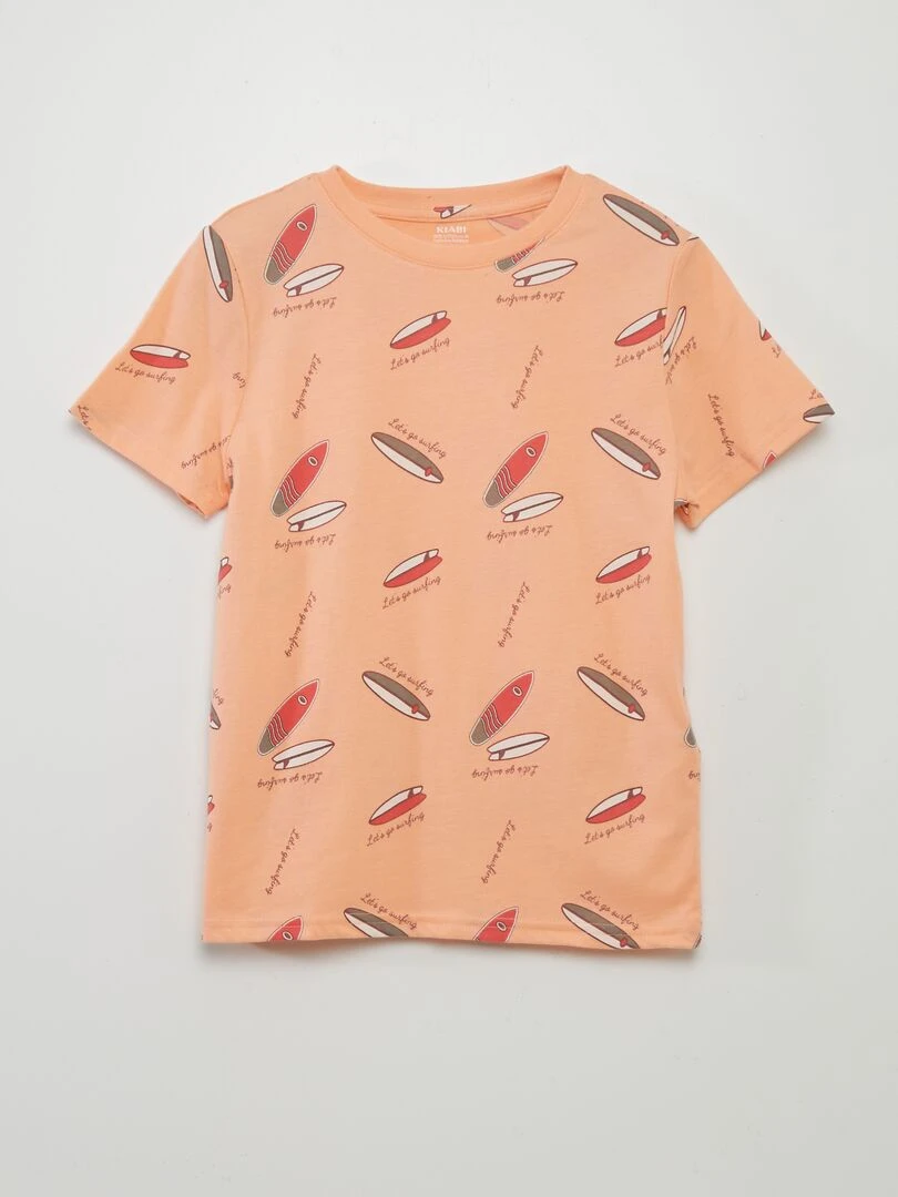 T shirt imprimé Orange