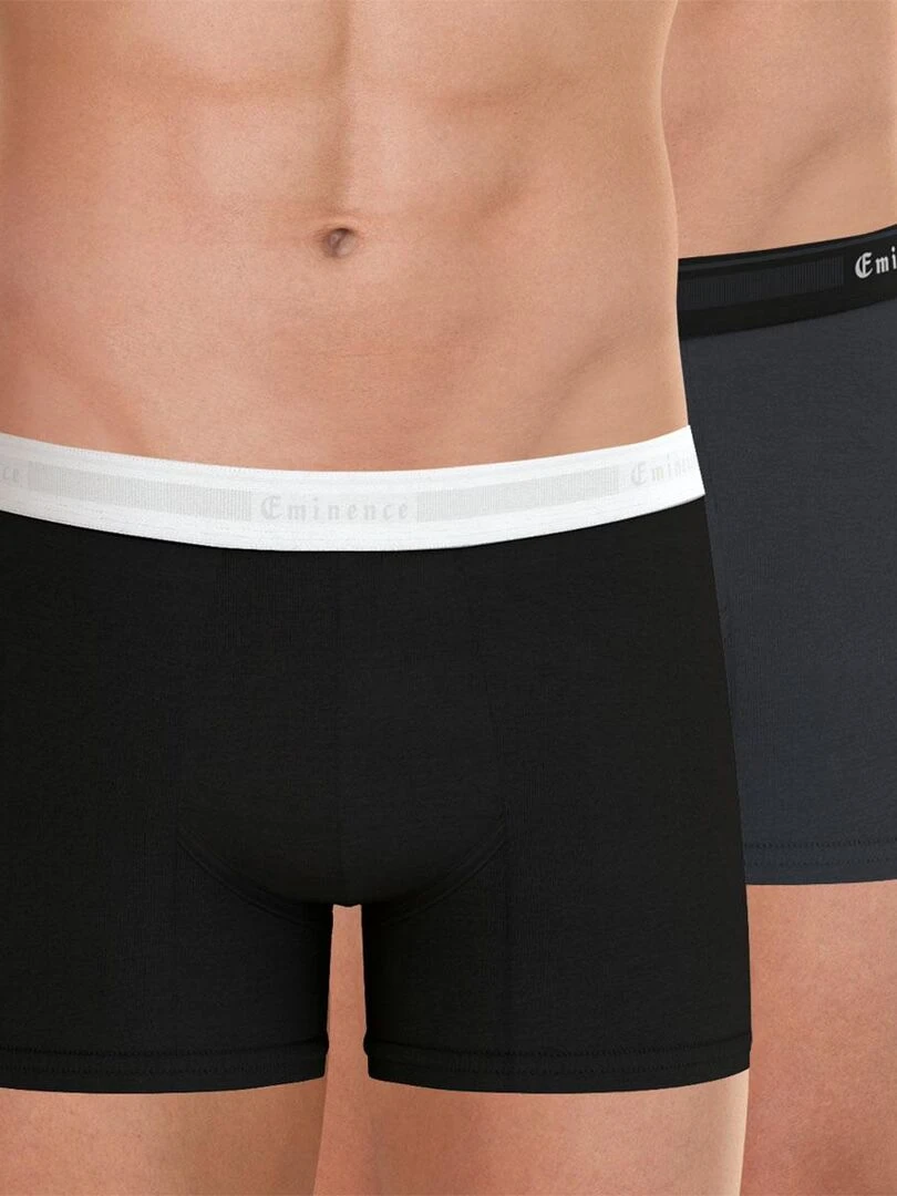 Lot de 2 boxers homme Tailor Noir Gris