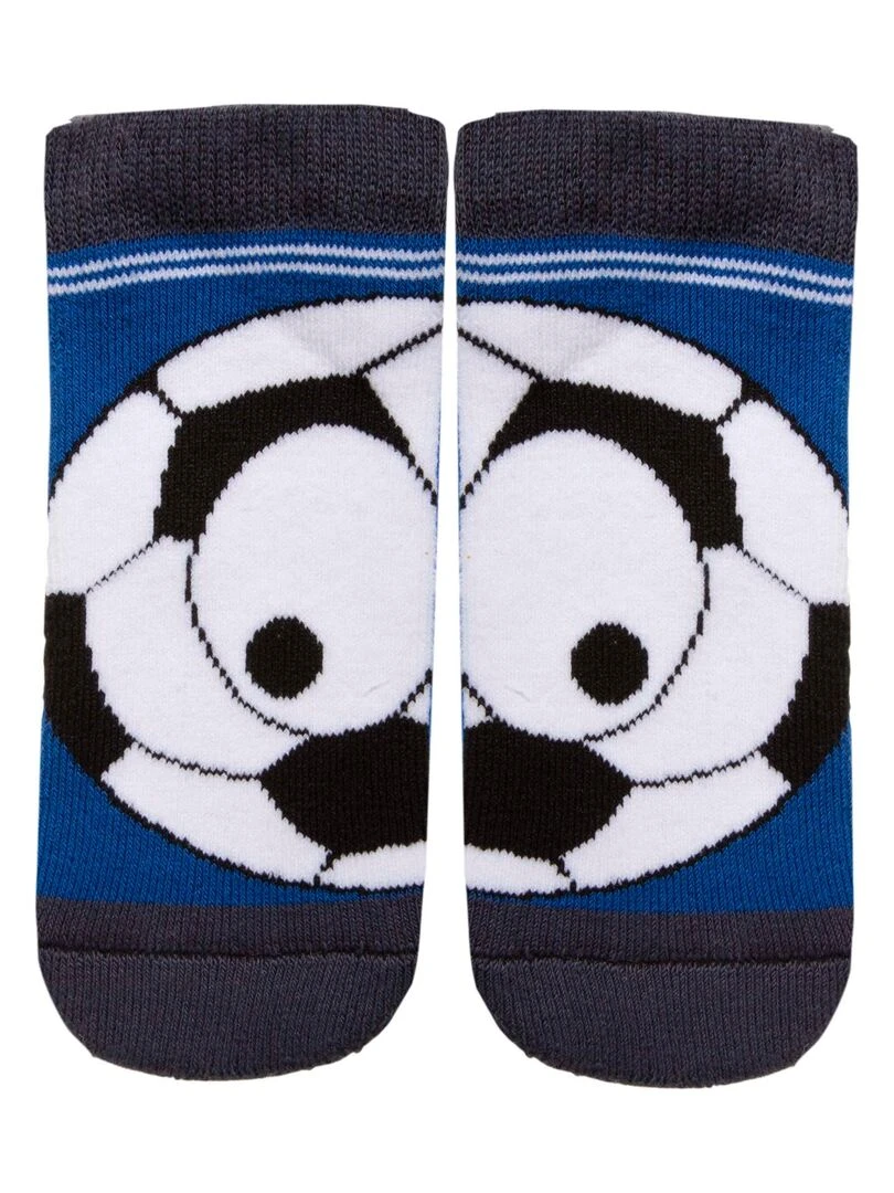 Chaussettes antidérapantes foot 19/26 Bleu