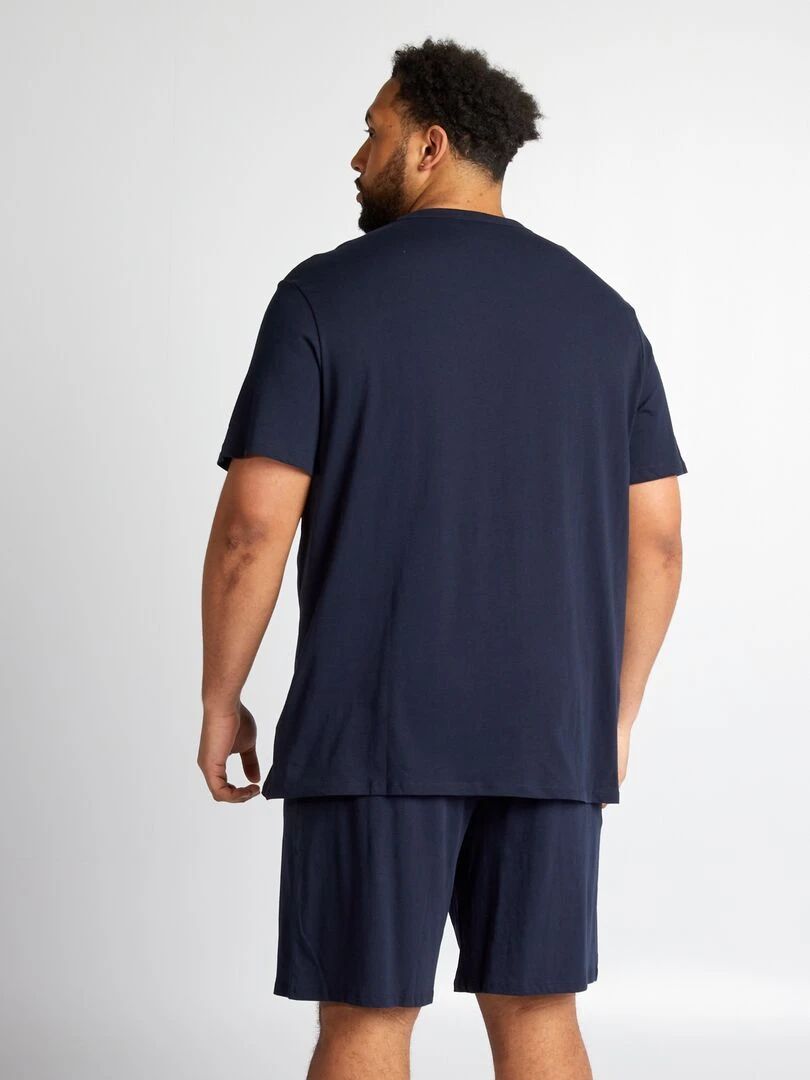 Ensemble pyjama court t shirt + short 2 pièces Bleu