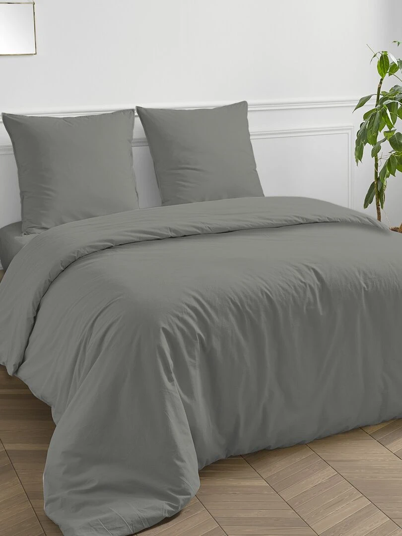 Future Home   Taie d'oreiller en coton 57 fils unie gris lunaire   Gris