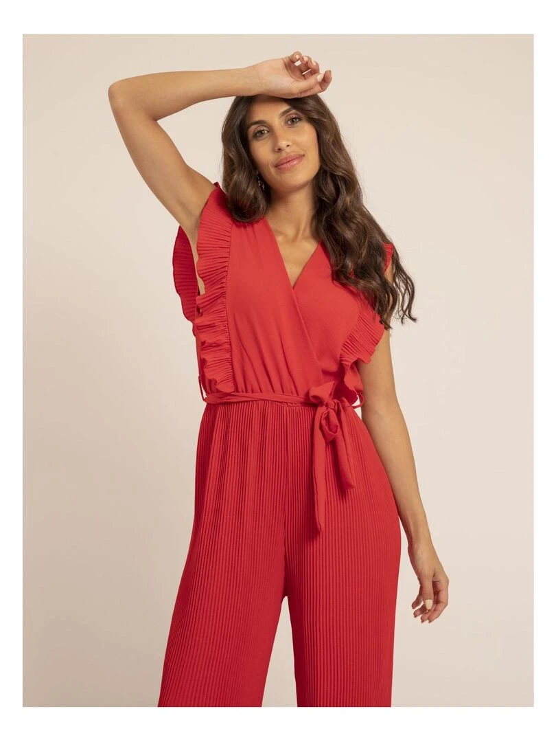 Combi pantalon plissée EDENA   Rouge
