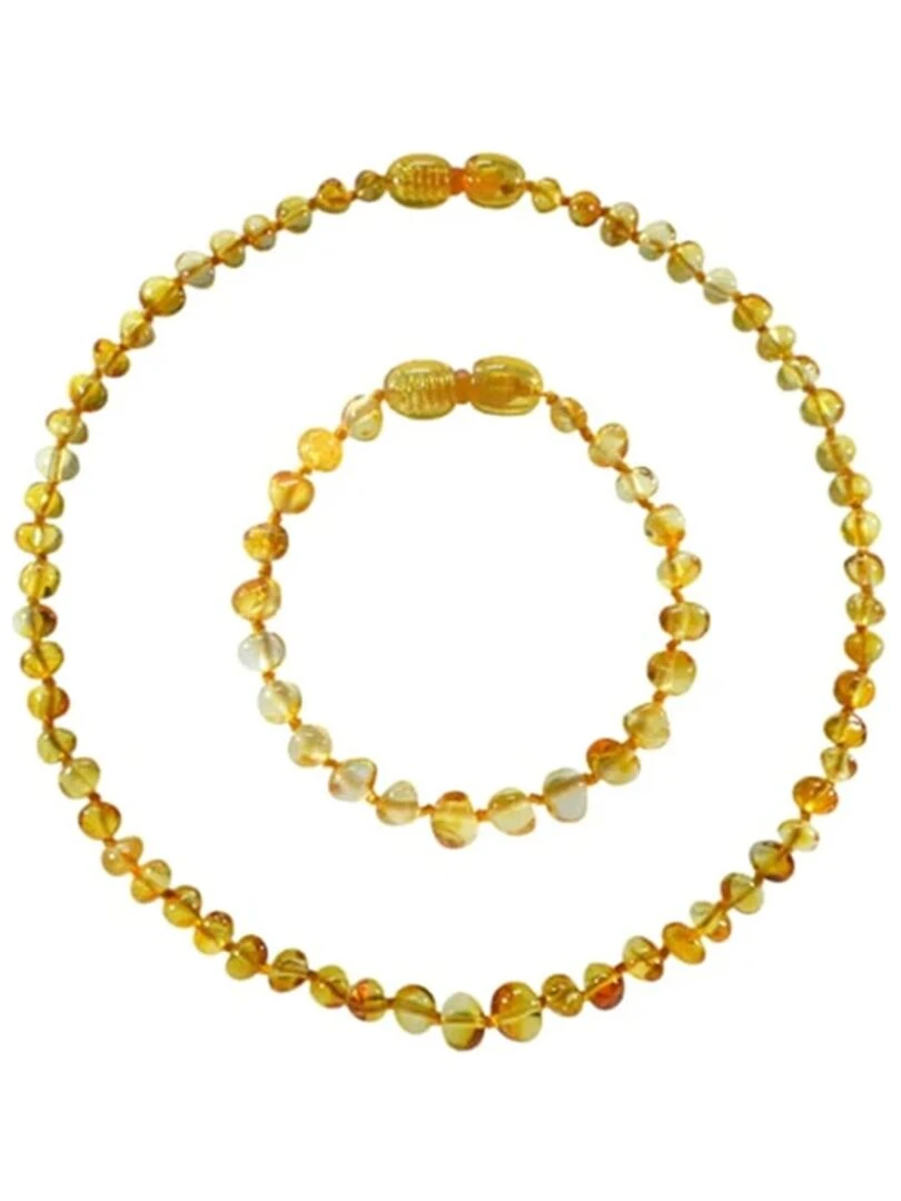 Set Collier et Bracelet d'Ambre Bébé Honey Beige